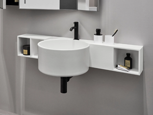 SELLA - Wall-mounted single round ceramic washbasin _ Ceramica Cielo